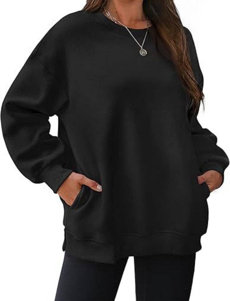 safistyle - Wholesale Sweatshirt - Women's - Oversized Long Sleeve Top with Pockets18