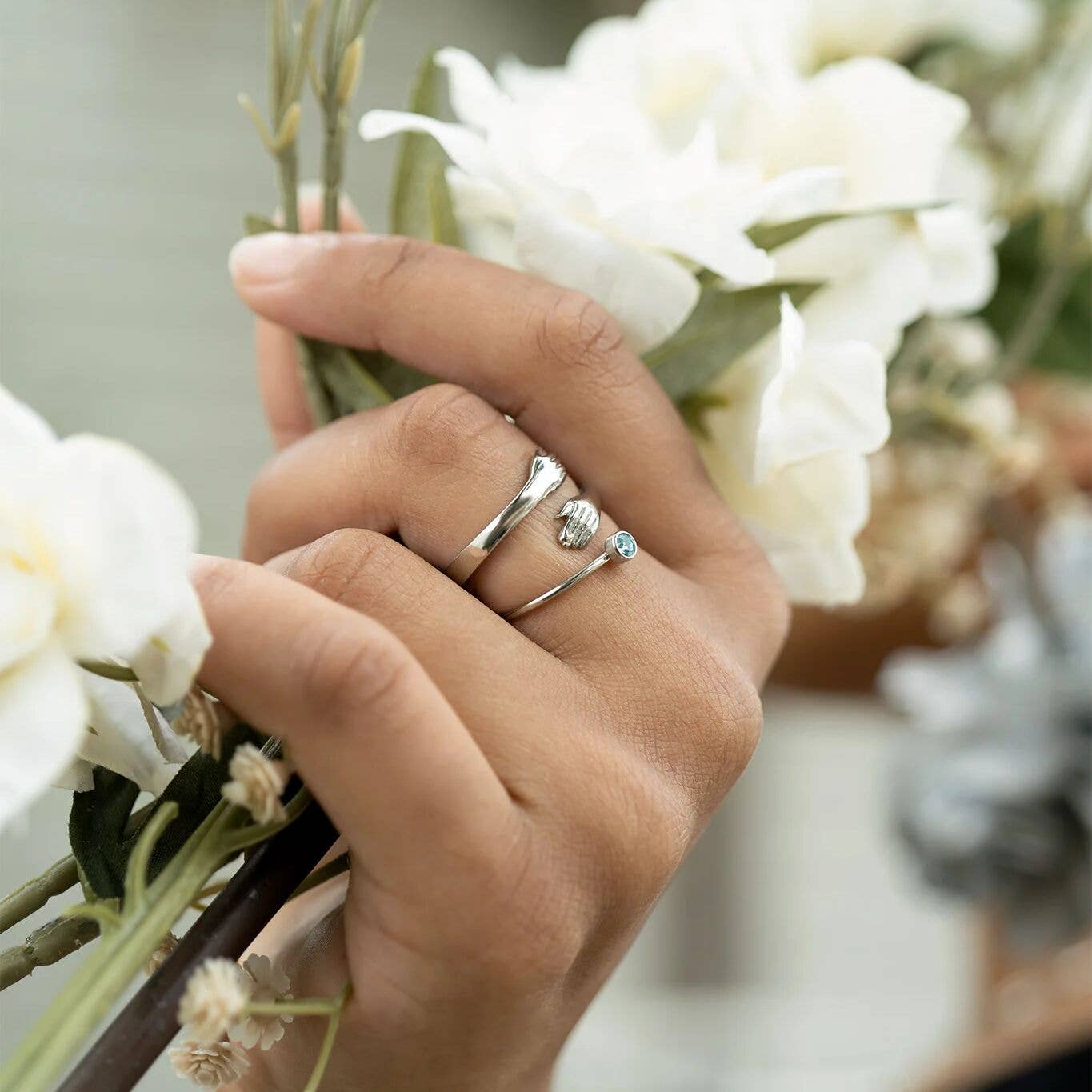 WJW - Venta al por mayor Anillos solitarios - Anillo apilable de piedras natales de acero inoxidable8