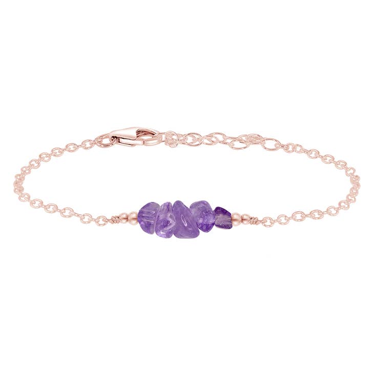 Amethyst Chip Bead Bar Bracelet for wholesale by Luna Tide