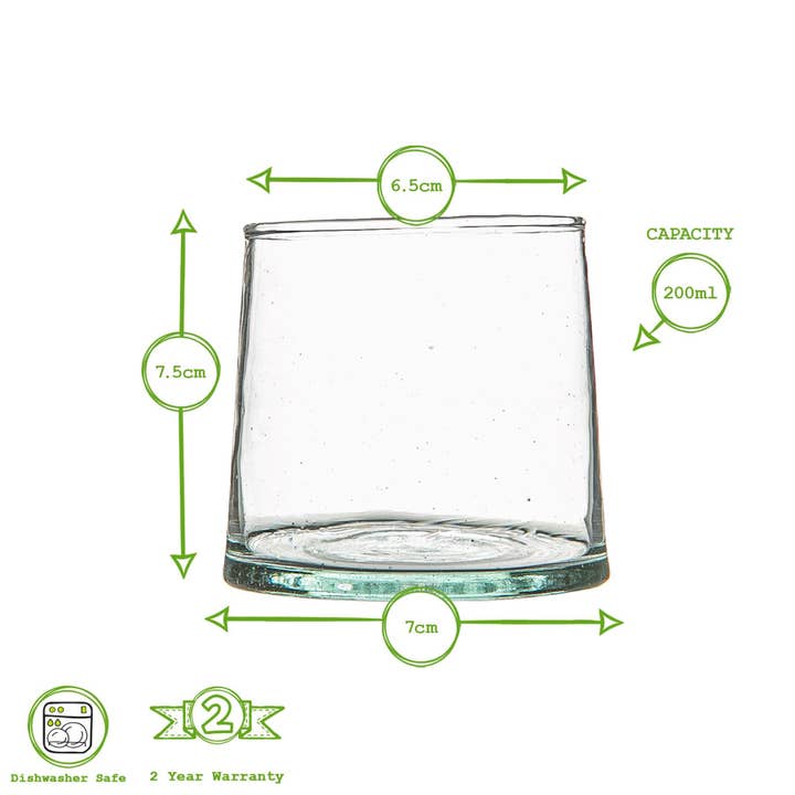 Rinkit Pty Ltd - Wholesale Cocktail/liquor glass - Nicola Spring Merzouga Recycled Tumbler Glass - 200ml - Clear4