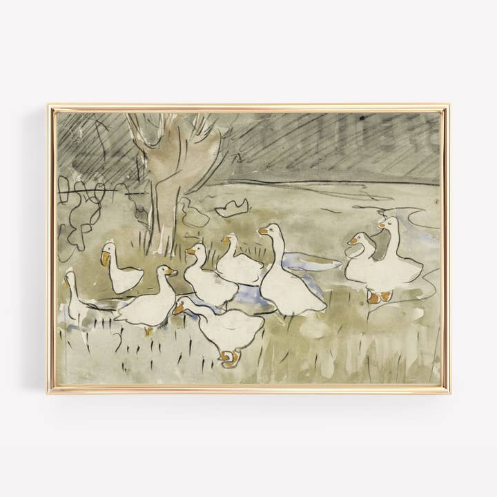 Vintage Ducks Wall Art Print | Nursery Decor for wholesale by KIKIANDNIM