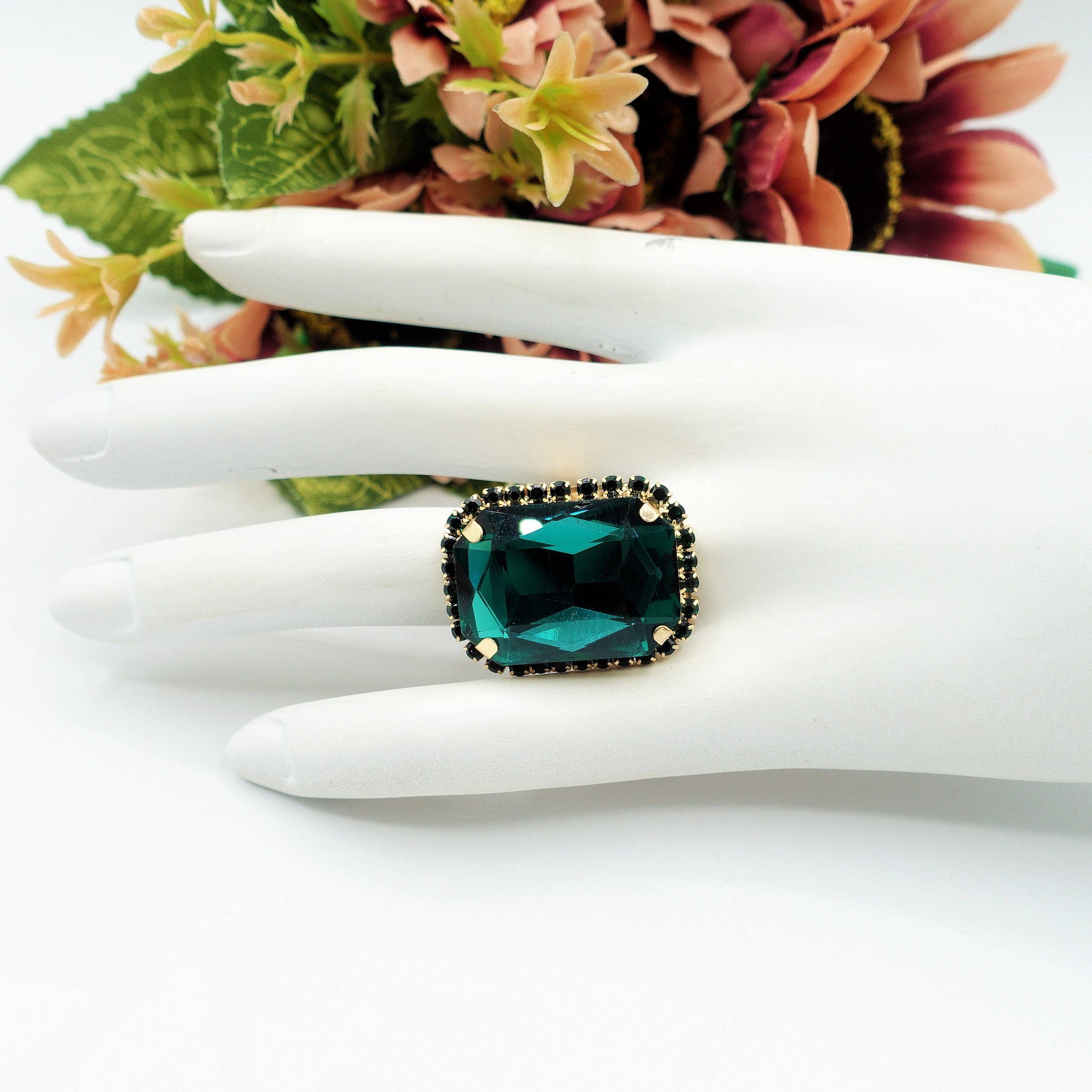 Daemon srls - Wholesale Cocktail/Statement Ring - ARIEL - ANELLO regolabile con pietra sfaccettata e zirconi23