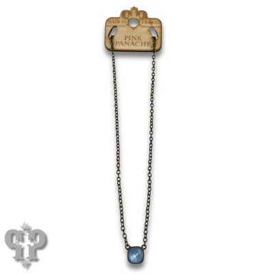 Pink Panache Brands - Wholesale Pendant/Charm Necklace - Austrian square crystal chain necklace, 10mm