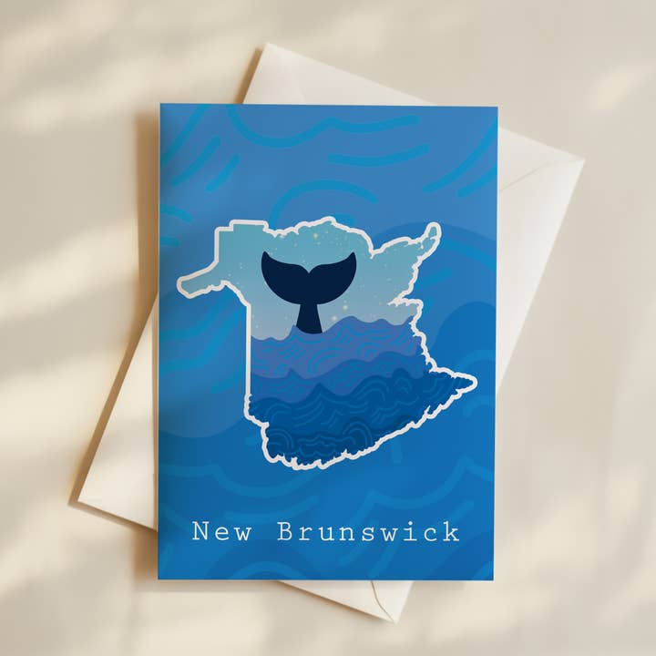 New Brunswick Whale Waves Greeting Card for wholesale by Paper Pattern Silk