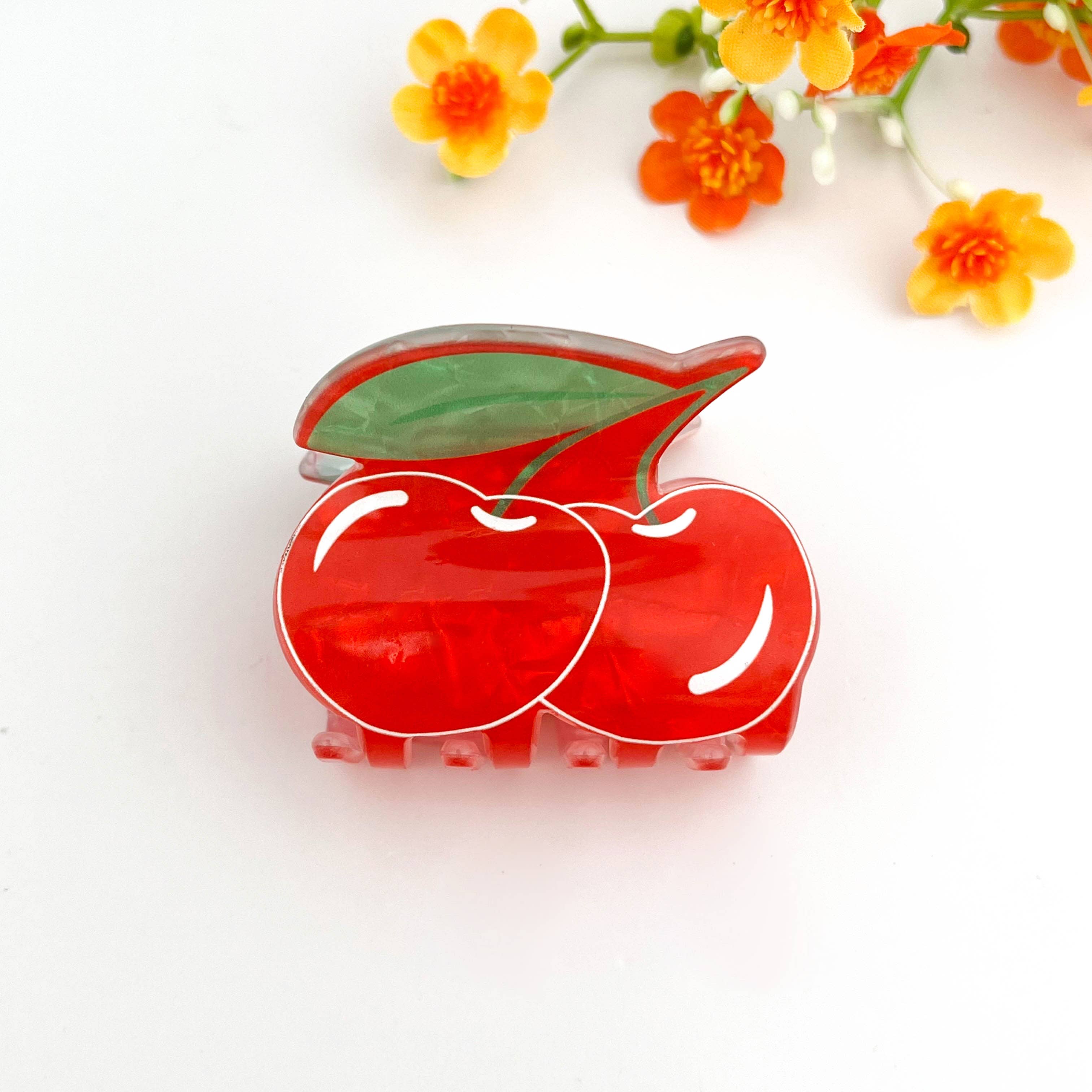 mildstyles – wholesale Hair clip – Women’s – 🍒 Cherry Fruit Acrylic Printed Hair Claw Clip7