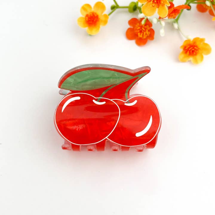mildstyles β wholesale Hair clip β Womenβs β π Cherry Fruit Acrylic Printed Hair Claw Clip7