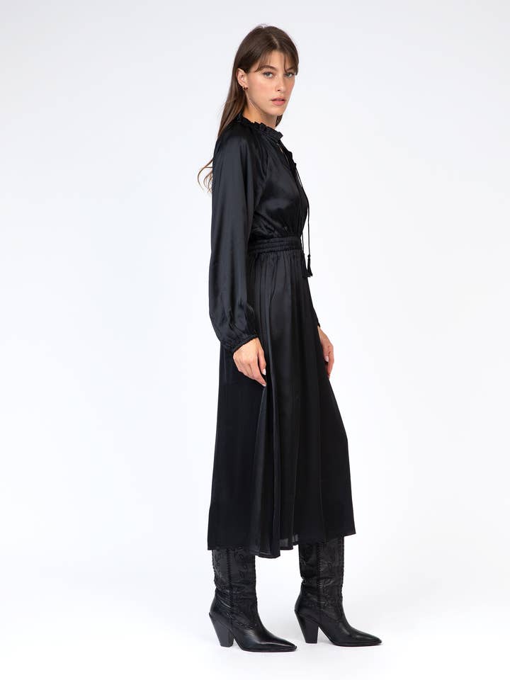 An'ge – Vestido - Mulher por atacado – Vestido longo OXENCE preto2