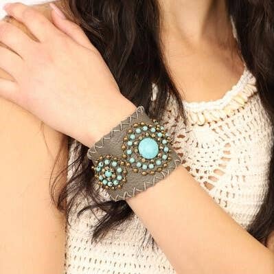 Bali Queen - Wholesale Cuff Bracelet - Thai Leather Snap Cuff2