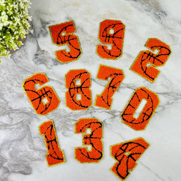 Chenille Patches - Basketball Numbers for wholesale by Hive Supply