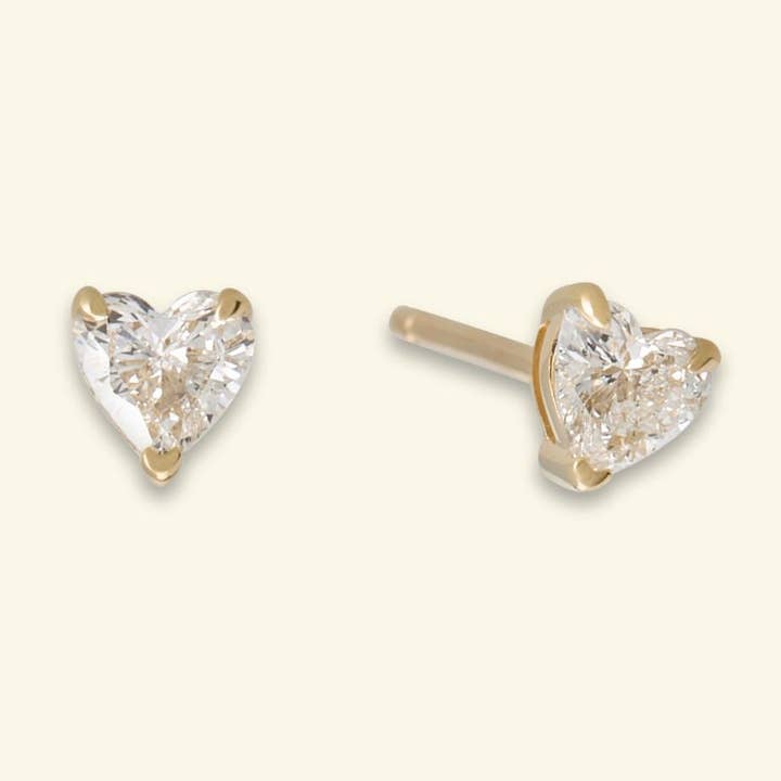Pendientes de Corazón con Diamantes Cultivados en Laboratorio - 0.30ctw para venta al por mayor de DOLCETTO DESIGNS