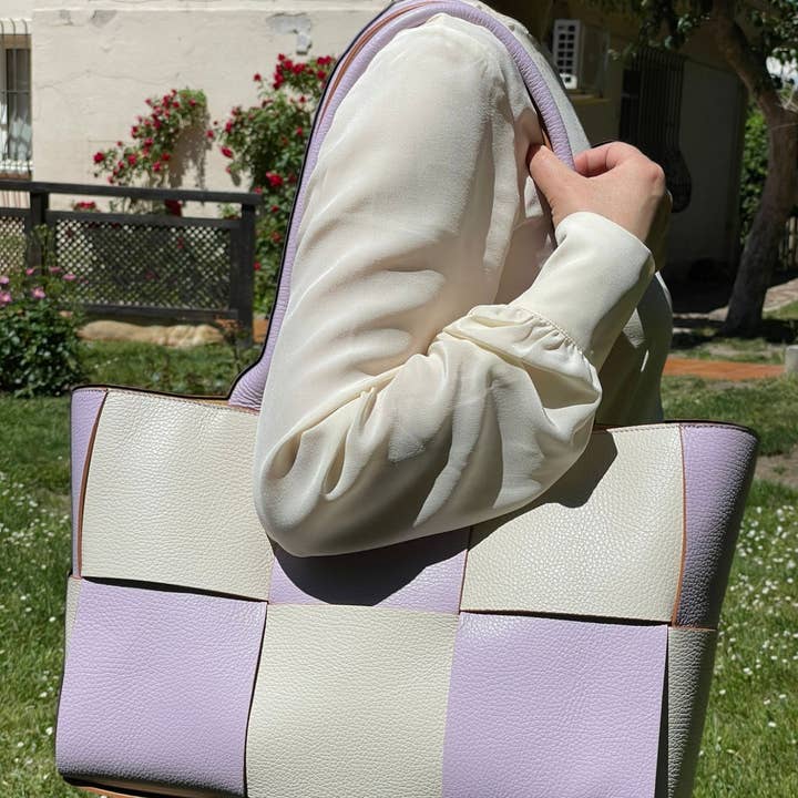 Large Braided Leather Tote Bag for Women. Summer Promo for wholesale by Chenson & Gorett