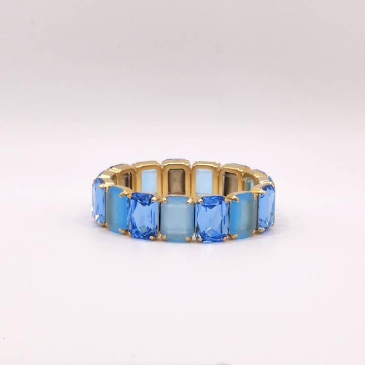 Bracelets en pierres octogonales Elastic Lux Sat & Sat Mix Lts Mix pour la vente par QUÉ MÁS JEWELS