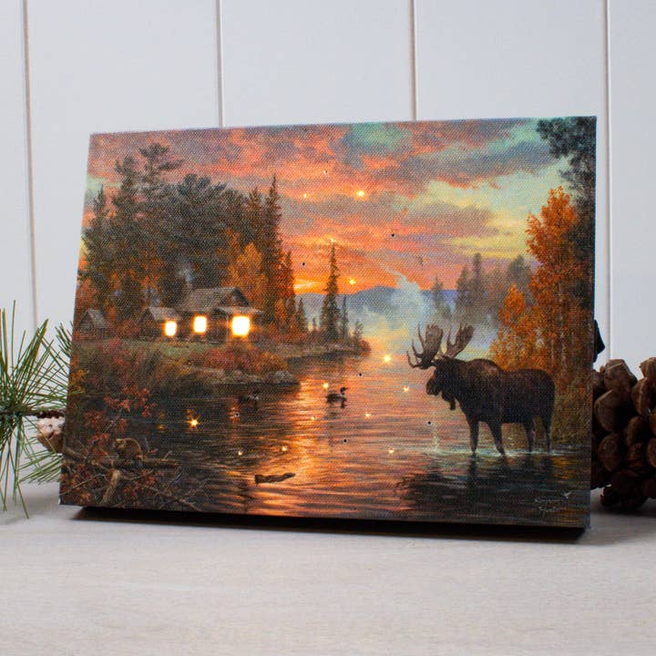 The Great North 8x6 Lighted Tabletop Canvas for wholesale by Glow Decor