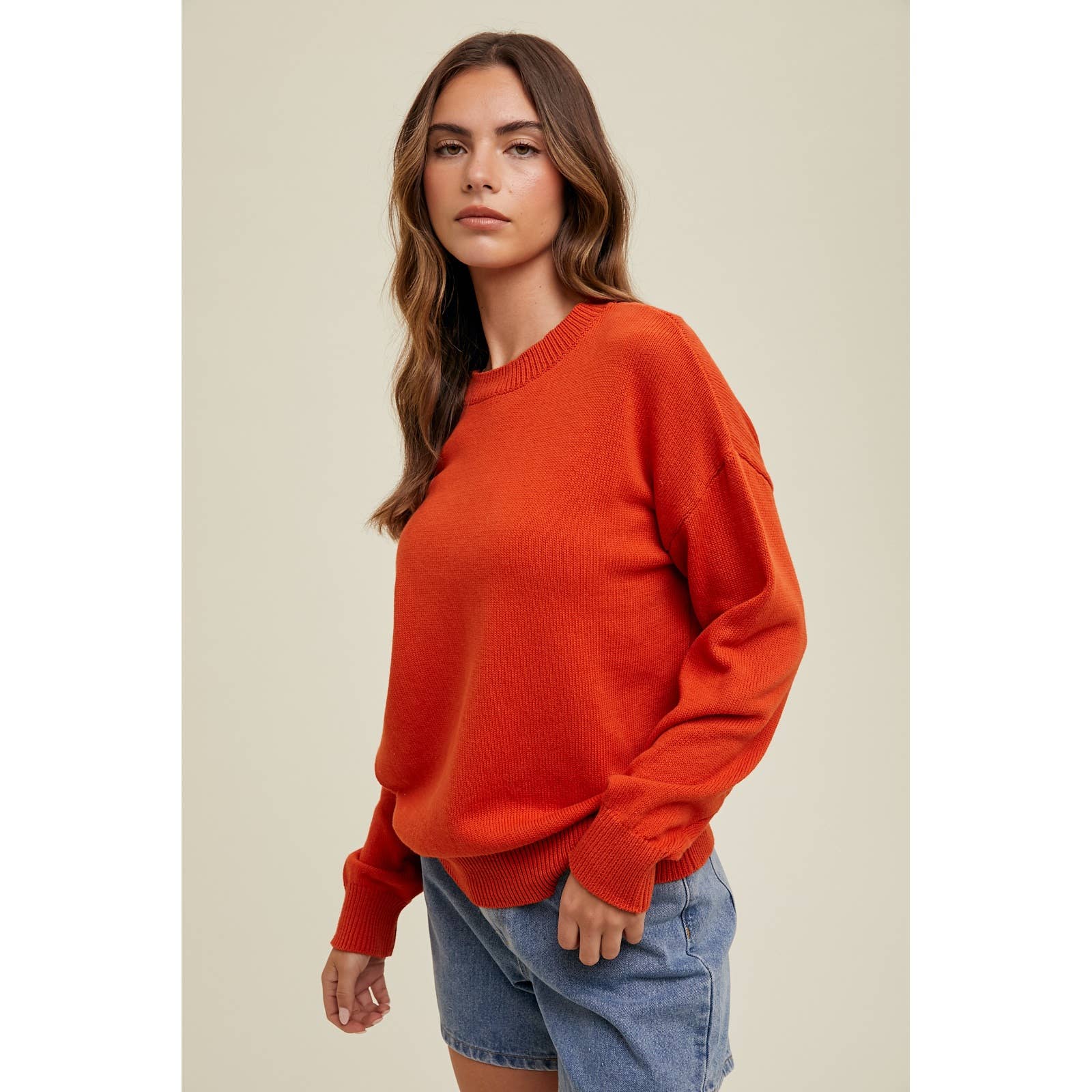 Wishlist Apparel - Vente Pull en maille – femme - PULL LÉGER À ÉPAULES TOMBANTES/WL24-93572