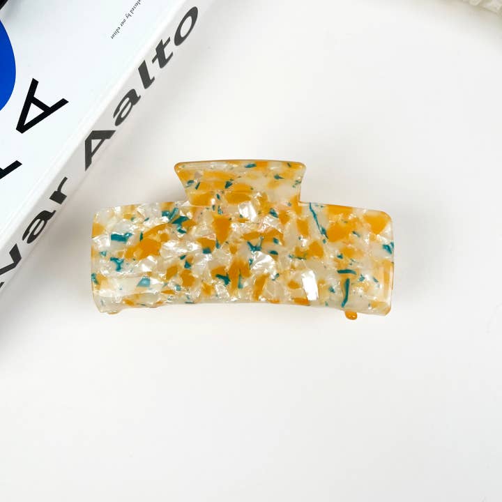 TheDivaSoap – Großhandel Haarclip – Damen – Acetatfarbene quadratische Haarspange Einfache Krallenclips6