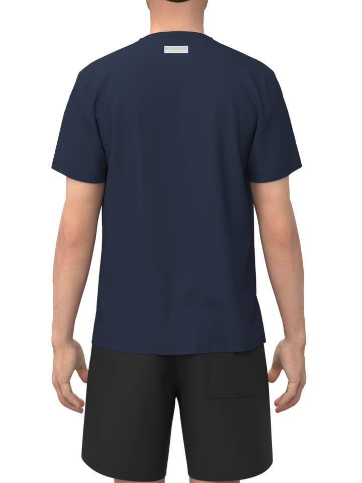 Navy BIKKEMBERGS BKK3MTS03 CREW NECK T-SHIRT for wholesale on Faire1