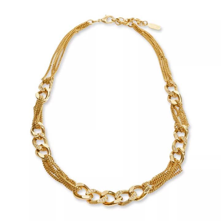 Chain necklace with crystals for wholesale by Bijoux Jean André S.R.L.