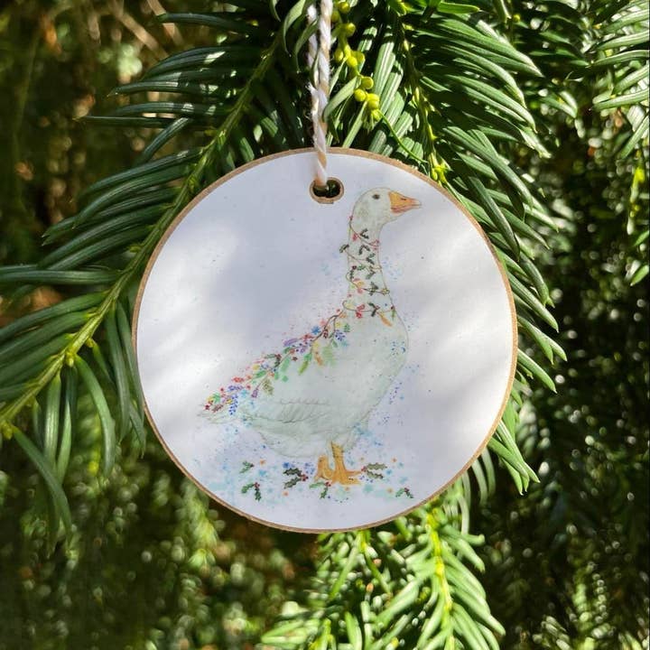 Geese Wooden Christmas Tree Decoration | Eco-Friendly FSC for wholesale by Jen Winnett Eco Artist