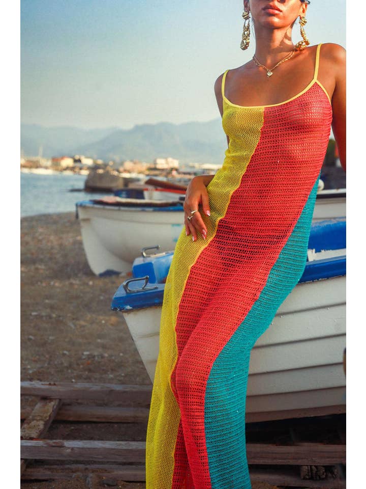 Elsie & Fred – wholesale Dress – Women's – West Coast Open Knit Maxi Dress3