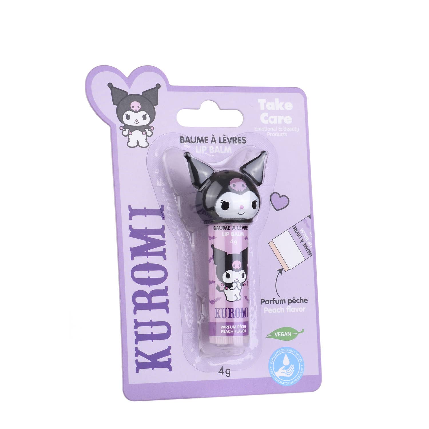 Takecare - Wholesale Lip Balm - 3D Head KUROMI Peach Lip Balm - 4g4