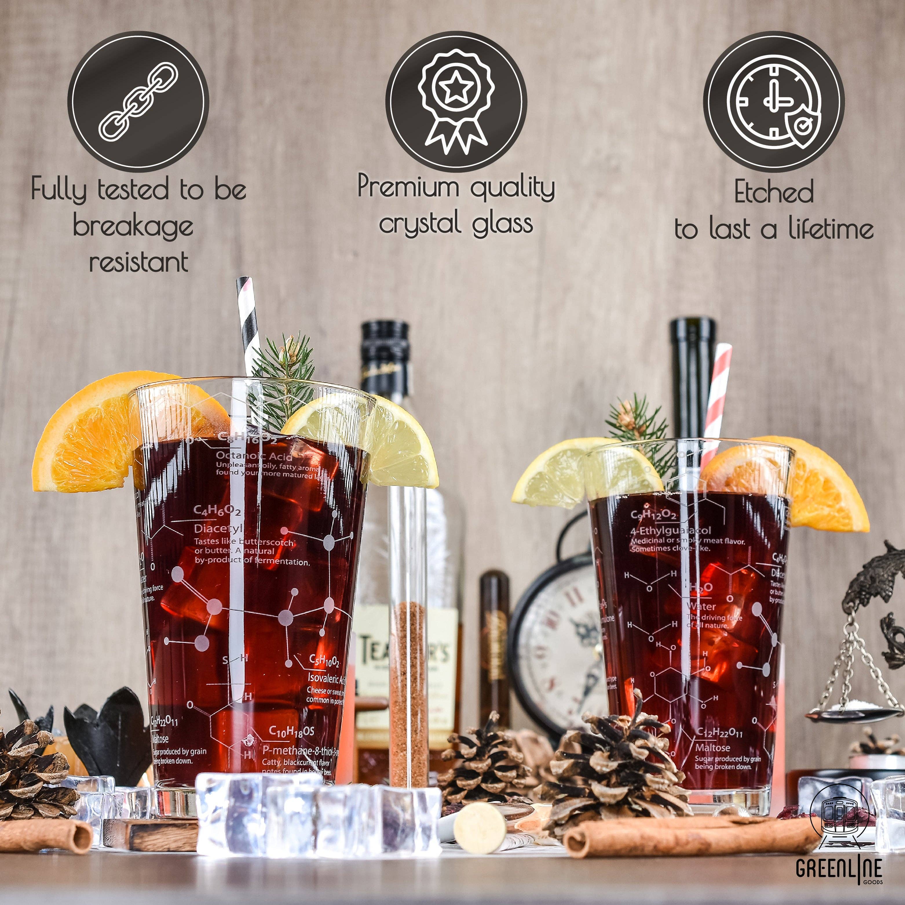 Greenline Goods - Wholesale Beer Glass/Mug - Science of Beer Etched Beer Glass4