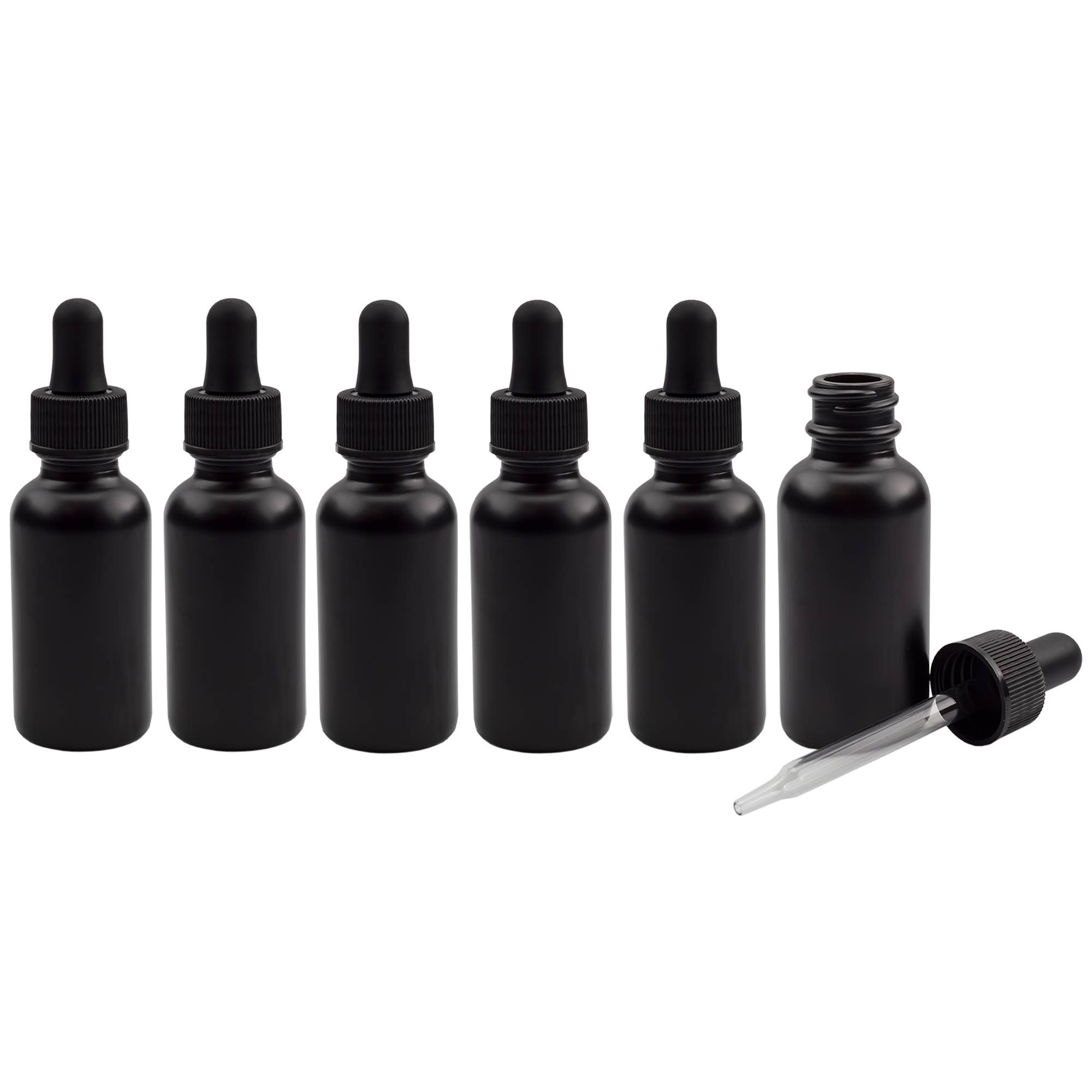Kurated Korner – Suporte de óleo essencial por atacado – Frascos conta-gotas de vidro âmbar revestidos em preto 30 ml (6 unidades)0