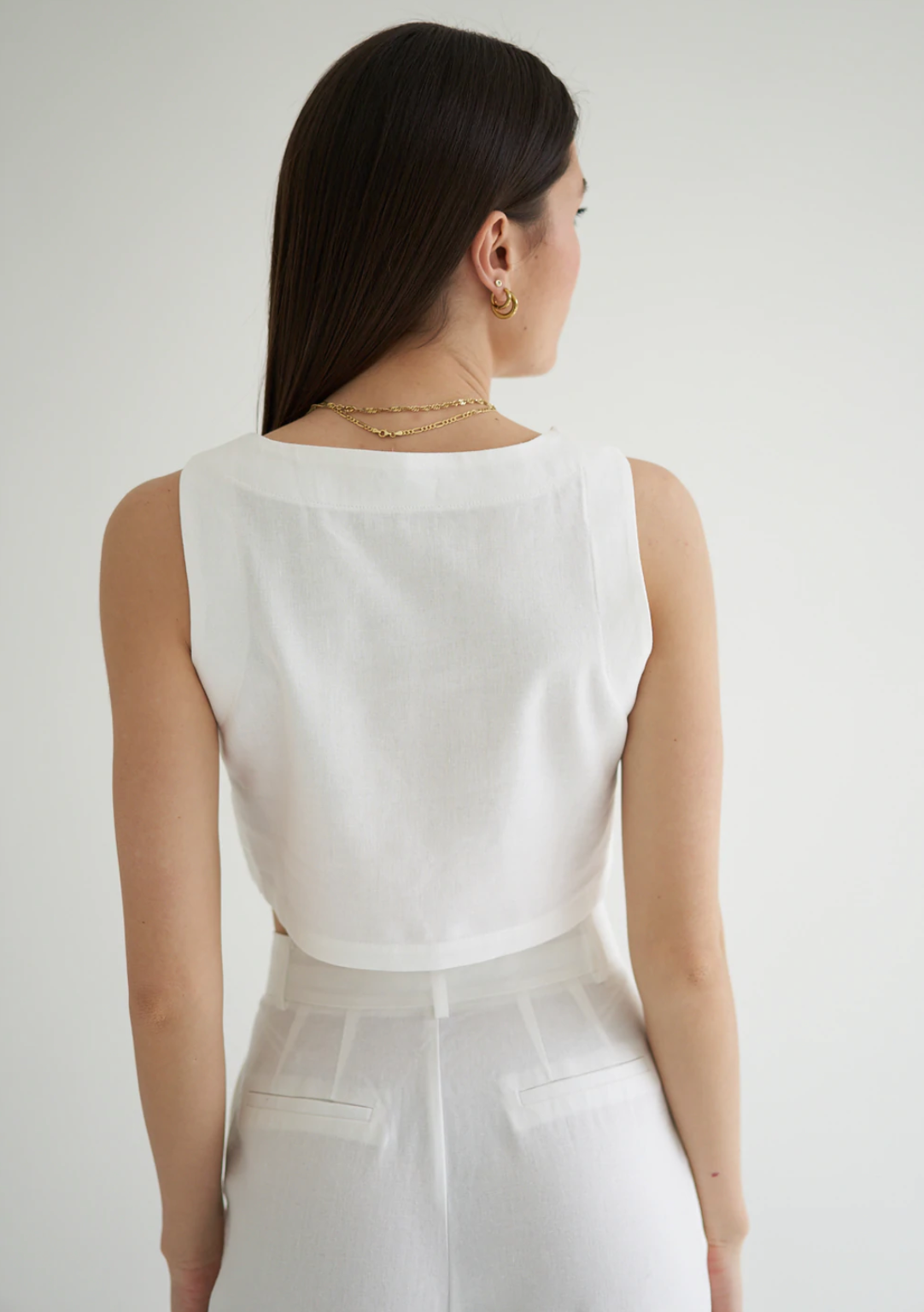 CALAJOLIE - Vente Chemise – femme - Crop top blanc1