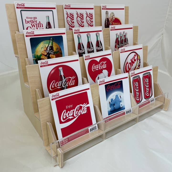 RetroPlanet - Wholesale Retailer Display Stand/Case - 12-Pocket Wooden Countertop Display For Die Cut Stickers3