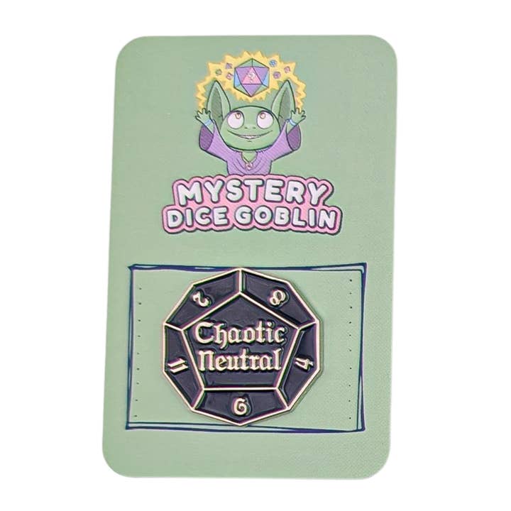 Mystery Dice Goblin - Wholesale Lapel Pin/Button - Chaotic Neutral Pin1