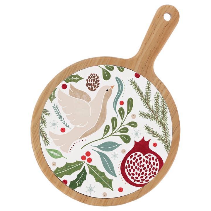 Winter Berry Ceramic & Bamboo Cheese Board Christmas for wholesale by Boston International