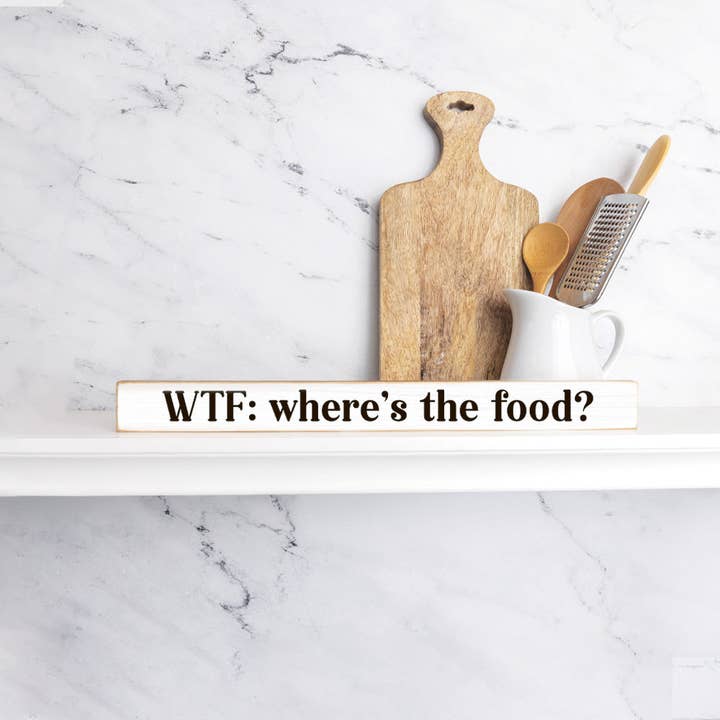 Rustic Marlin - Venta al por mayor Letreros - WTF: ¿Dónde está la comida? Signo flaco