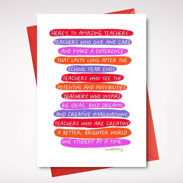Amazing Teacher Valentine's Day Card for wholesale by Card & Story