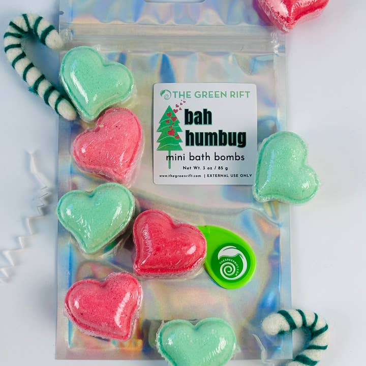 The Green Rift - Wholesale Bath Bomb/Fizz - Bah Humbug Mini Bath Bombers, Holiday, Seasonal