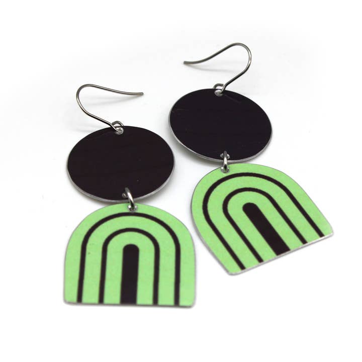 BERLIN ARCH EARRINGS for wholesale by S&ERS Printed Aluminium Jewellery