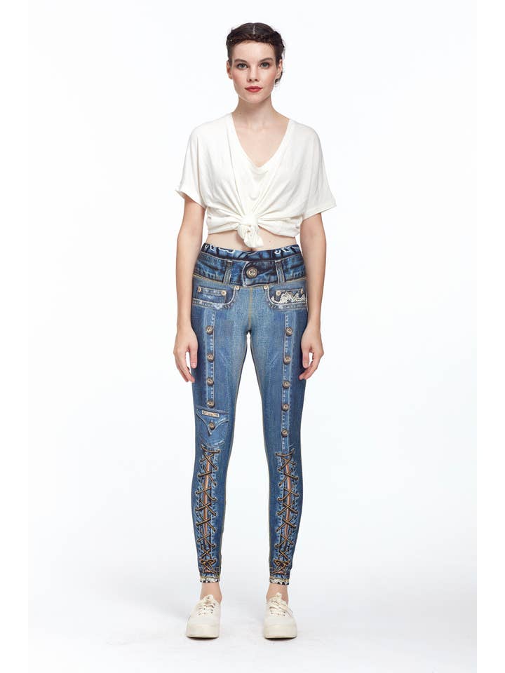 IPNG Design - Wholesale Fashion Leggings - Women's - Denim Print Leggings Sezar - Basic16