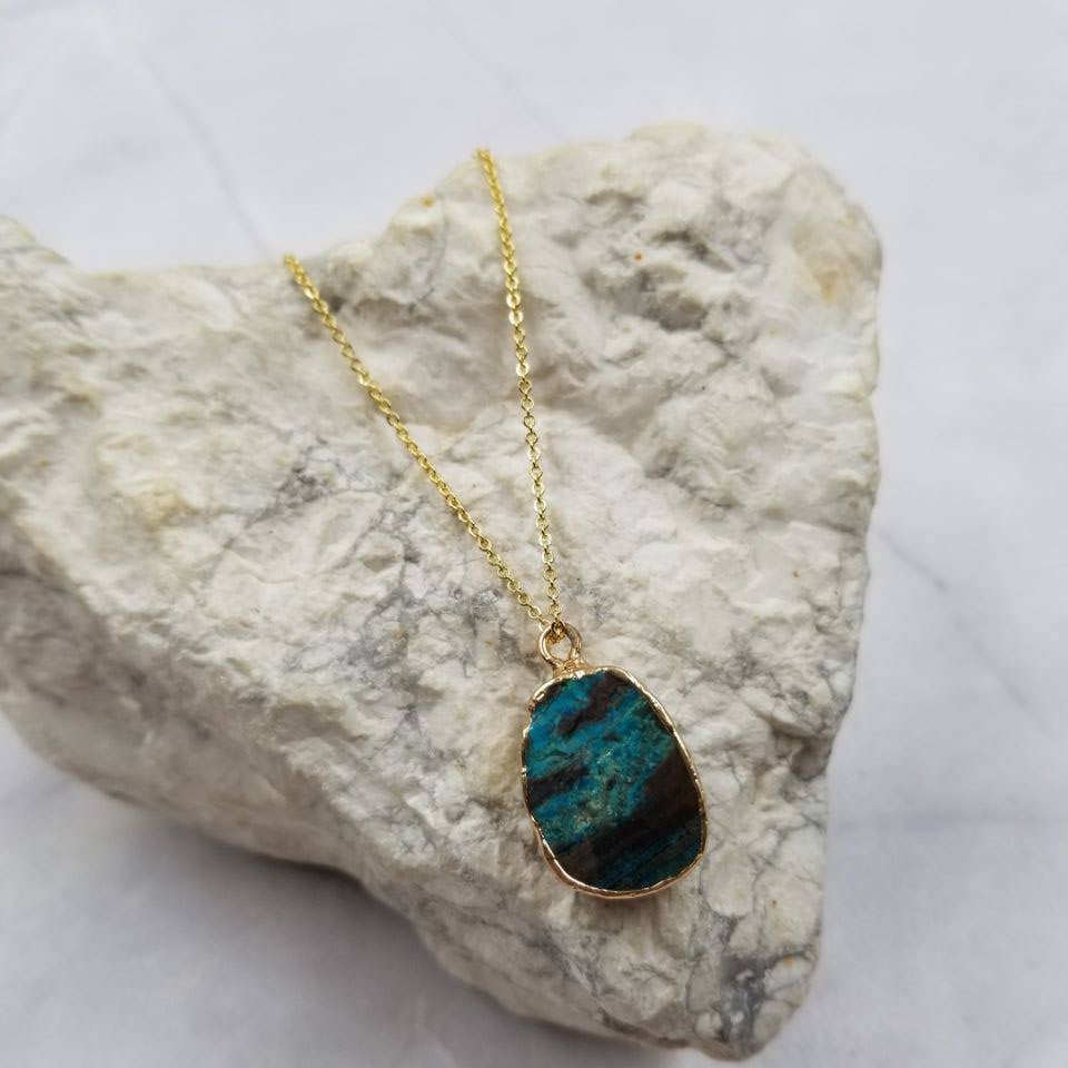 The Pretty Jewellery - Wholesale Pendant/Charm Necklace - Gold Plated Natural Stone Necklace
