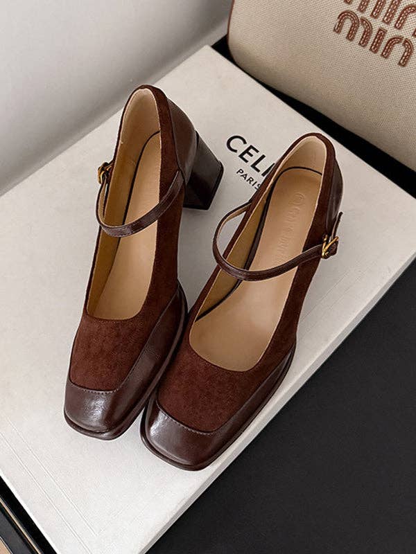 VividLux - Wholesale Flats - Women's - Shallow Cut Split-Joint Square-Toe Mary Janes Pumps1