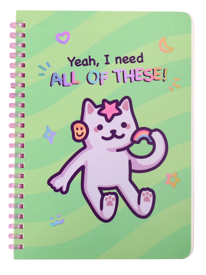 Cute Cat Reusable Sticker Book | 5 Free Stickers Inside for wholesale by Mona Mauve • Silly Art!