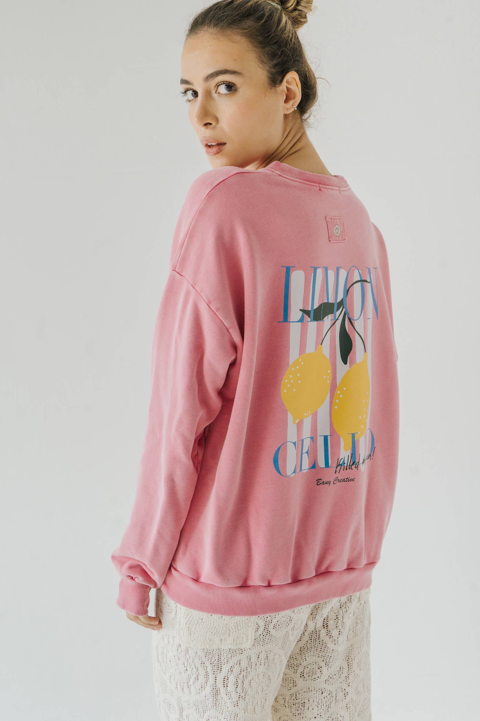 Bauy - Vente Sweat-shirt à imprimés – femme - Pull rose imprimé9