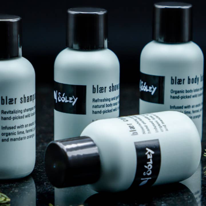 Blær travel set for wholesale by Soley Organics