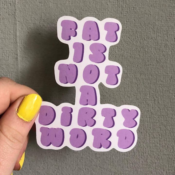 Adesivo holográfico gordo não é uma palavra suja por atacado de Cherry Skull Designs