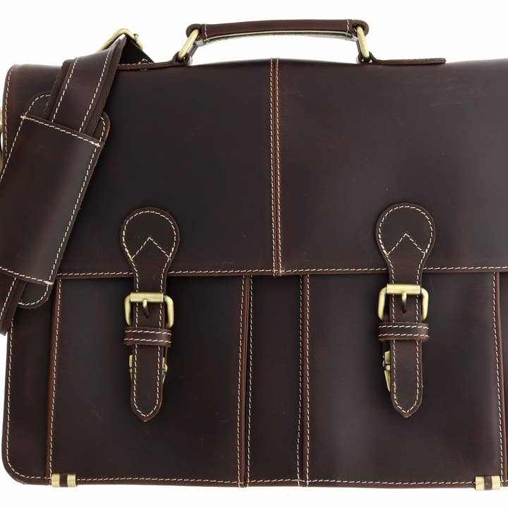 Walnut Shoulder Briefcase for wholesale by Jane Marie