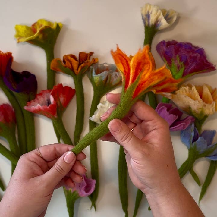 Wet Felting Flowers DIY Kit for wholesale by Plum Diddle