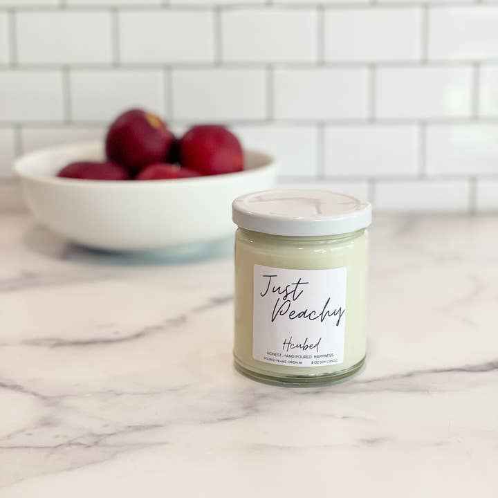 Hcubed Candles – Engroshandel Glaslys – Bare Fersken Duftlys – Frisk Sydstatsfersken Duft – 100% Soja0