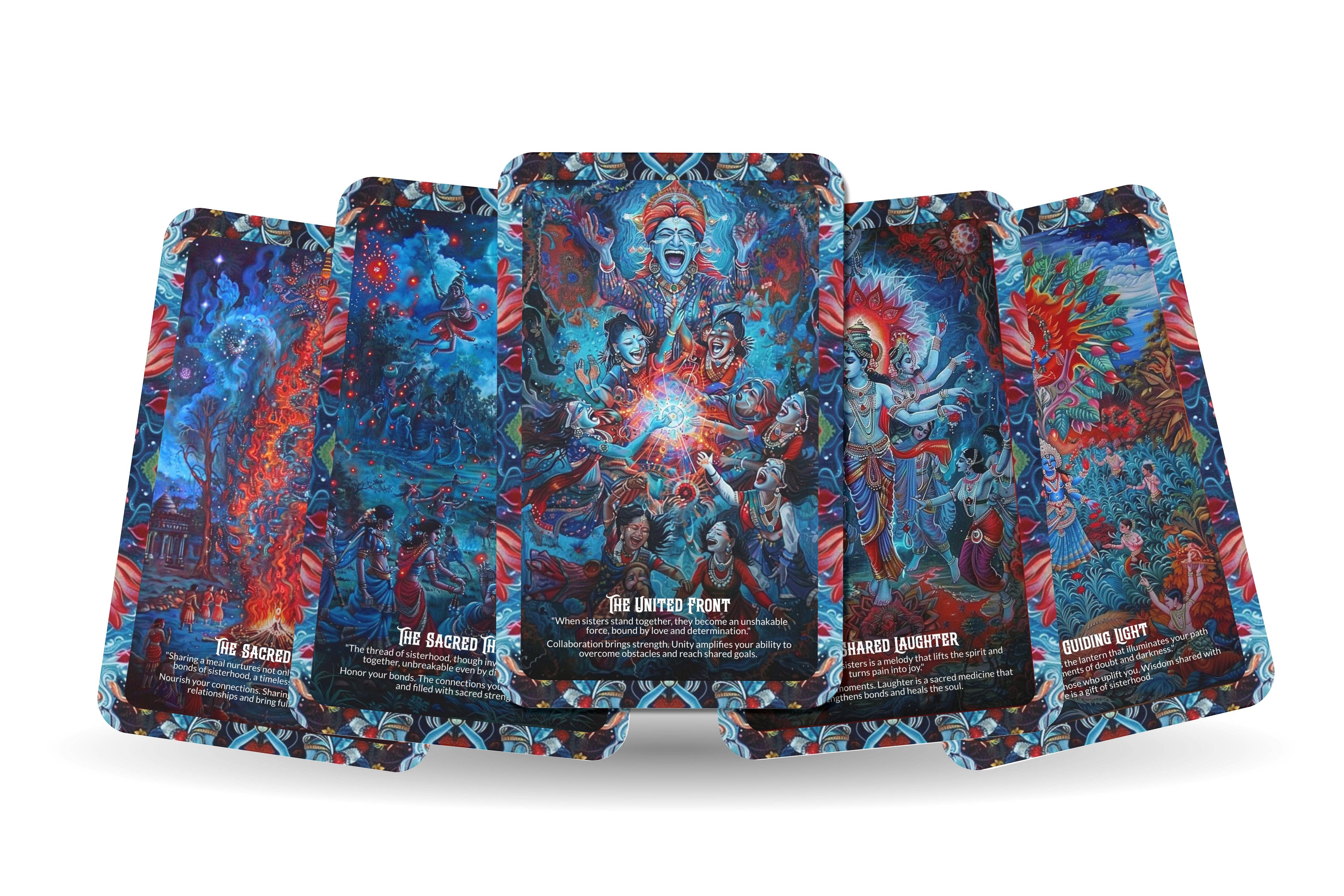 IBIZA TAROT - Wholesale Tarot Cards - Sacred Sisterhood Oracle: Celebrate the power of feminine connection with this 22-card deck, nurturing sisterhood and inner wisdom.6