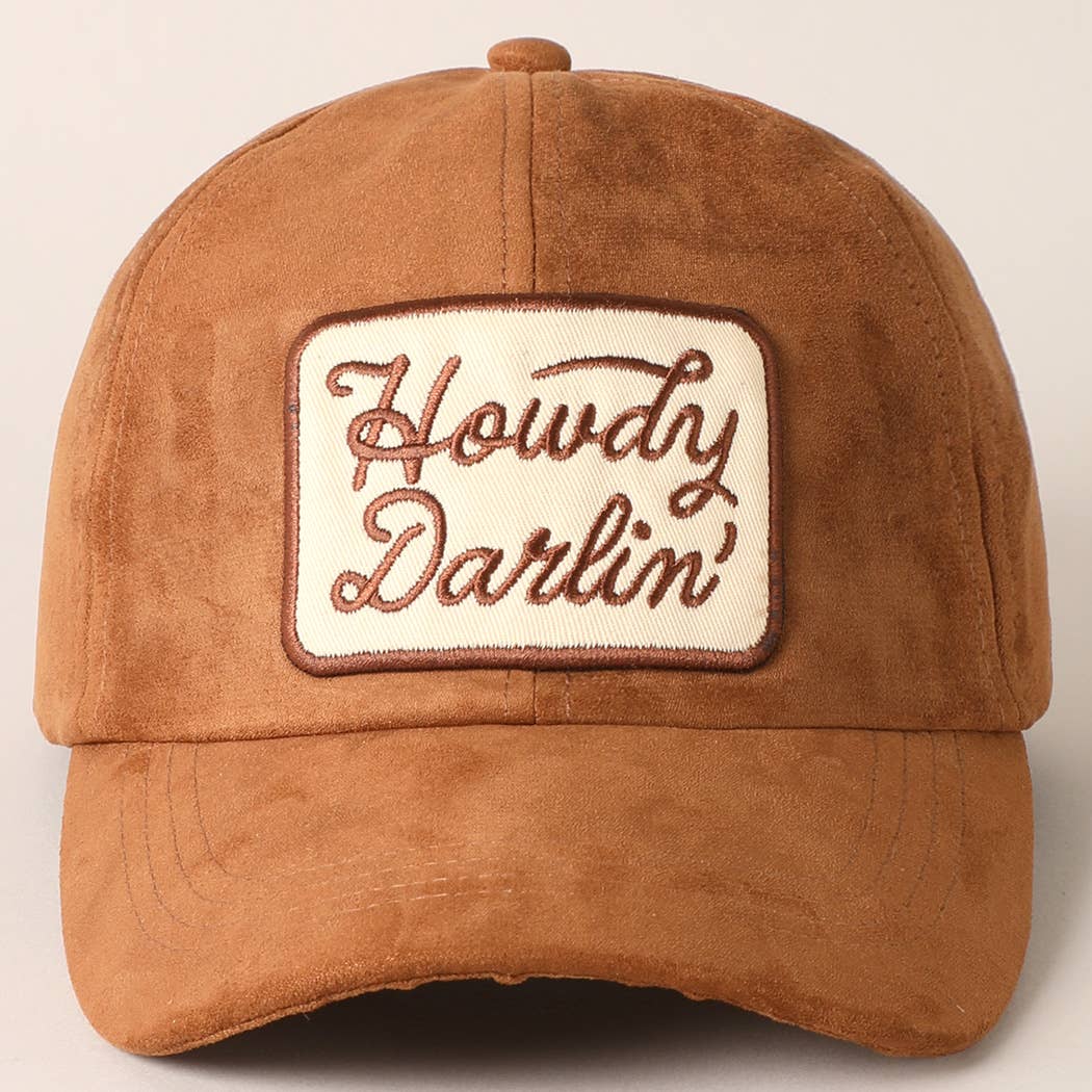 Fashion City - Wholesale Baseball Cap - Women's - Howdy Darlin Patch Suede Baseball Cap0