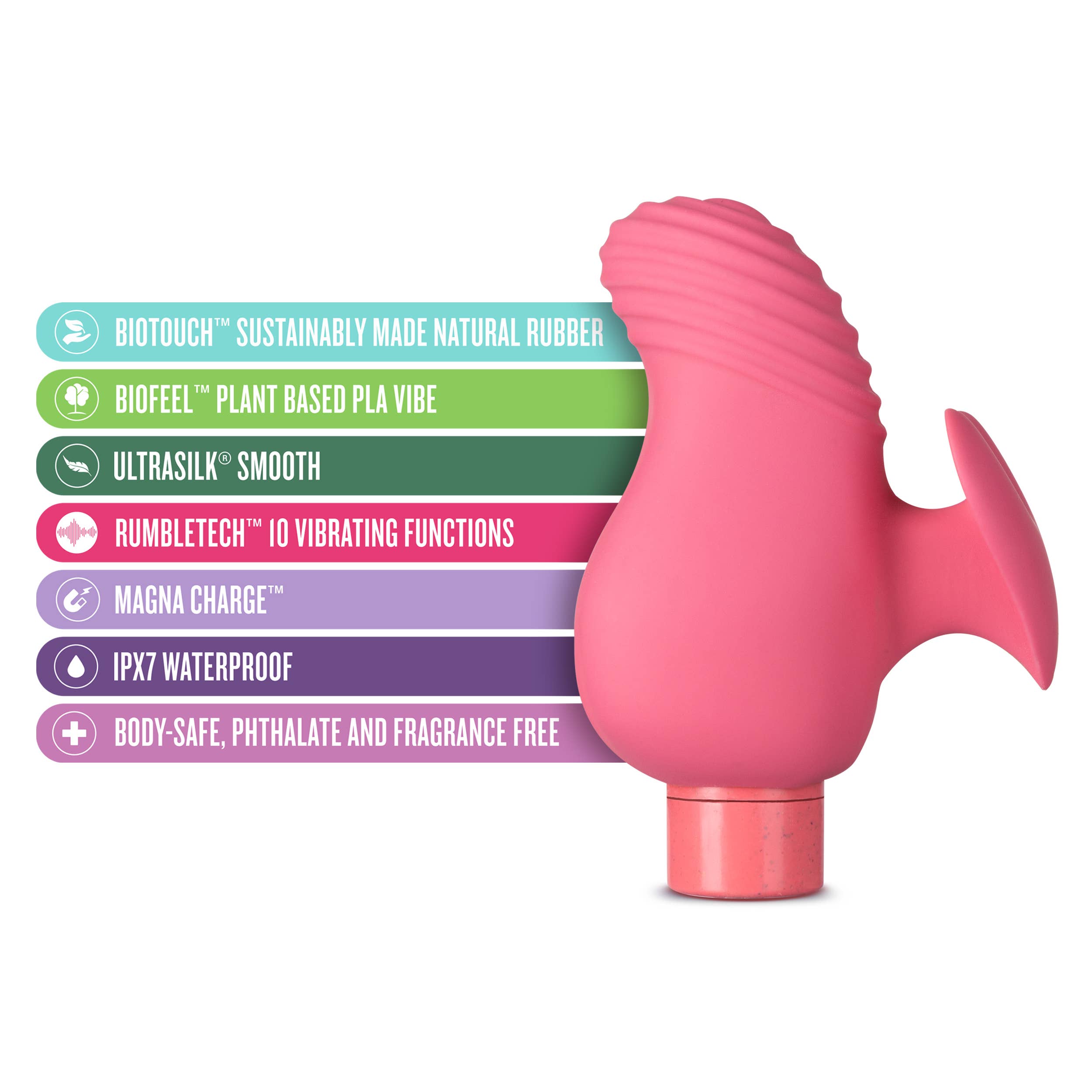 Blush - Wholesale Sex Toy - Gaia Eco Love 3" Waterproof Multi-function Vibrator1