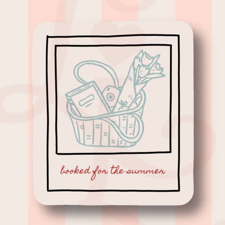 Booked Summer Polaroid Vinyl Sticker for wholesale by Lover's Library
