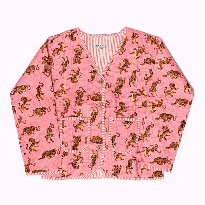 håndlavet bomuldsjakke "Electric Tigress" for engroshandel hos kikooni