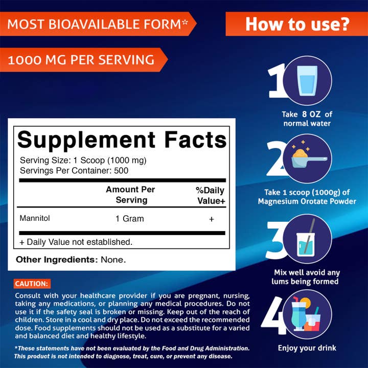Vitamatic - Wholesale Oral Supplement/Vitamin - Vitamatic Mannitol Powder-1000 mg per Serving1